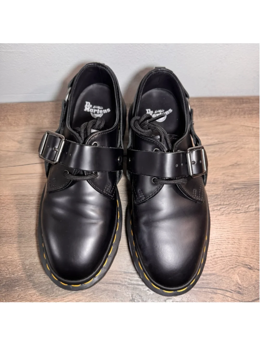 Dr. Martens Lowell Harness Black Leather Lace Up Shoes Women 6 Men’s 5